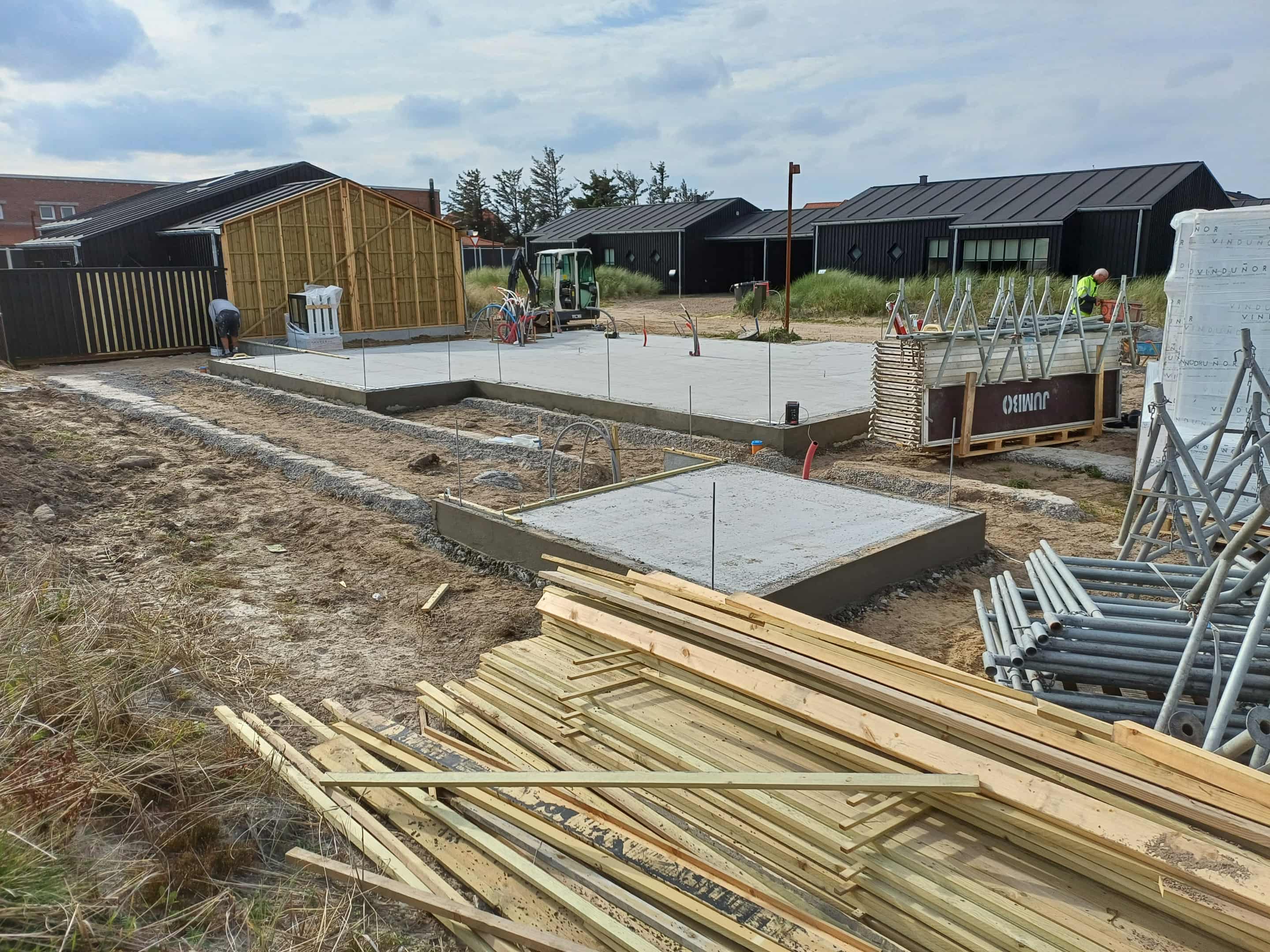 Sokkel til 105m2 nybygget sommerhus i Løkken